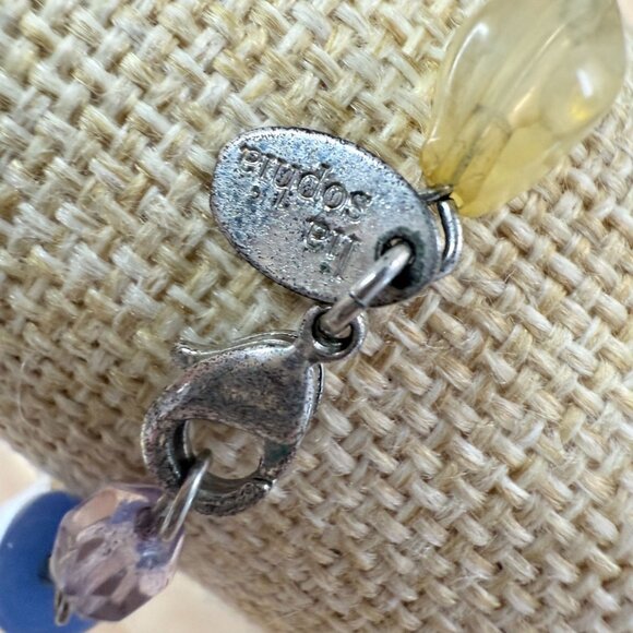 Lia Sophia Multicolor Glass Beaded Bracelet With Silver-Tone Chain & Lobster Cla - Picture 3 of 5